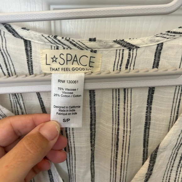 L Space Tybee V Neck Long Sleeve Woven Wrap Maxi Swim Coverup Dress Size small - Picture 6 of 6